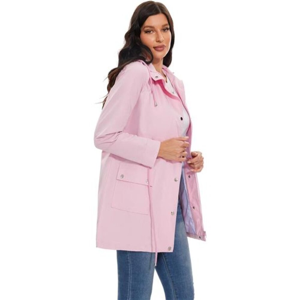 Rain Coats for Women Waterproof Rain Jacket Lightweight Windbreaker - Picture 5 of 7